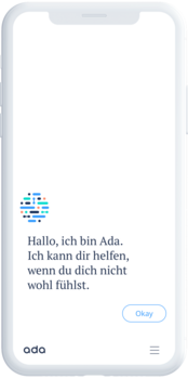 App Ada beim Kommunizieren mit einem Patienten.