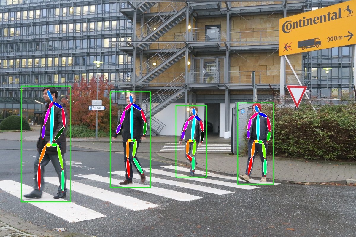 Keypoint detection in pedestrians using neural networks.